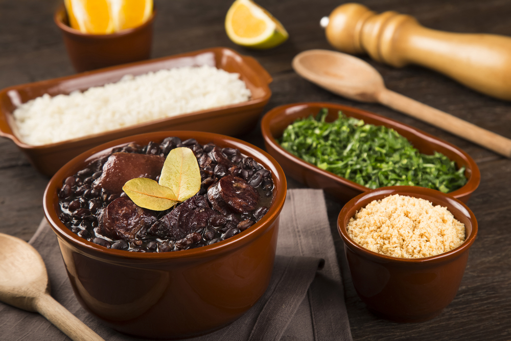 Traditional Brazilian dish Feijoada e Couve